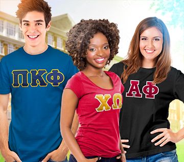 Fraternity and Sorority letter t shirt from $24